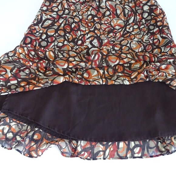 Elementz Multicolor Abstract Print A-line Midi Skirt Women Size S Lined - Picture 7 of 10